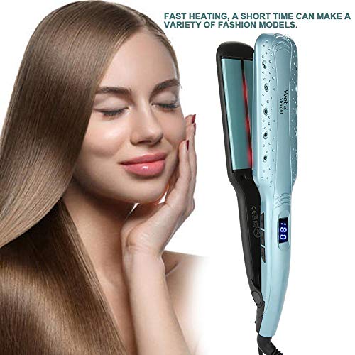 Hair Brush for Hair Straightener Beauty Styling Professional Electric Heated Comb Ergonomics design Tourmaline Ceramic Hair Straightener   3 in 1 design deeply nourishing hair Light Blue 1  