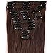 S-noilite 16" 18" 20" 22" 8PCS Silky Clip In Human Hair Extensions 100% Remy Real Human Hair Straight Various Colors for Women Beauty (18inches 70g, 04# Medium Brown)