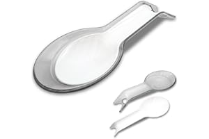 LEDDY LIVING Porte-louche, porte-louche, porte-cuillère, porte-cuillère, pour cuisine, maison, restaurant, ustensiles de cuisine, repose-cuillère double, appuie-cuillère (gris)
