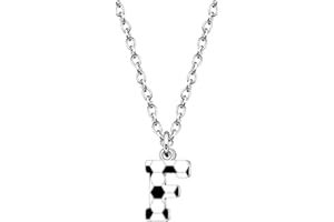 Astellea Football Gifts for Girls Boys Initial Necklace for Soccer Players Lovers Coach Fashion Football Letter Necklace Christmas Birthday Party Jewelry Present for Son Daughter Teenage
