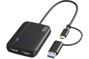 SELORE&S-GLOBAL Adattatore USB 3.0 o USB C a Dual HDMI, adattatore Dual HDMI 4K & 1080P, adattatore USB C a HDMI estendere doppi monitor per Mac &Windows, convertitore da tipo C a HDMI, compatibile con M1/M2 Mac,