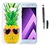 Produktbild Samsung Galaxy A3(2017)/A320F/A3(2017) Duos Neu Design Hülle mit Schwarz kapazitive Feder,ISENPENK Ultra Slim Silikon Soft TPU Cool Modisch Pattern Case,Schöne Einfache Outdoor Crystal Clear Transparent Wasserdicht Shockproof Anti Slip Stoßfest Protection Durchsichtig Handyhülle,Thin Silicon Cover Bumper Schutzhülle Tasche für Samsung Galaxy A3(2017)/A320F/A3(2017) Duos 4.7Zoll[Ananas]+Schwarz kapazitive Feder