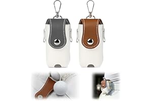 NHQZ Accessoire Golf,2 Pièces sacs portables en cuir synthétique pour balles de golf, Accessoire de Golf, Sac banane avec crochets à clips,Classique
