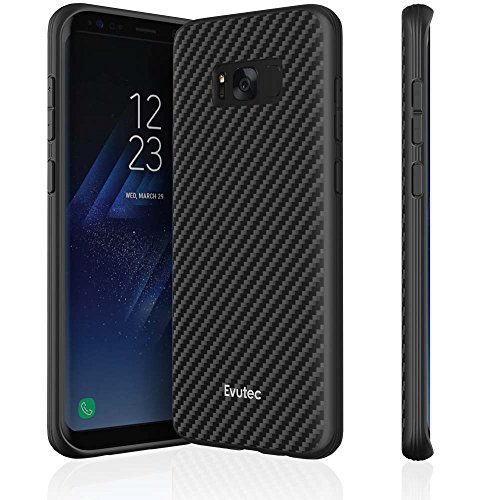 Evutec Funda a Prueba de ca  das y Resistente a los ara  azos de Kevlar  Serie AER para Samsung Galaxy S8  Plus  Color  Negro  de la Marca