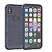 Produktbild iPhone X TPU/ Silikon Hülle Case Tasche Carbon Fiber Brushed Texture Handyhülle FugouSell Outdoor Dünn Ultra Slim Weich Hülle Case Kratzfest Kohlefaser Stoßfest Schutzhülle HandyCover für iPhone X