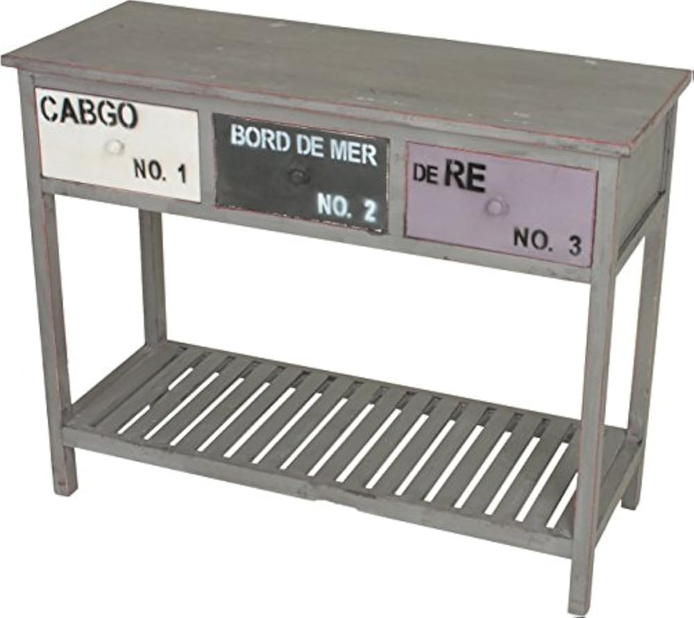 VARILANDO Anrichte aus Holz im angesagten Vintage-Look Sideboard mit 3 Schubladen und Ablage Antik-Look