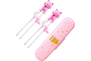 ROSERROSE Bacchette aiutanti per bambini, 2 paia di bacchette da allenamento, per principianti, per imparare gli animali, per principianti, per allenarsi con scatola portatile, adatte per principianti