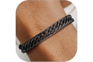 PROSTEEL Neutro Braccialetto Catena Cubana Uomo Stile Cyberpunk Minimalismo Larghezza 8/12/17MM Bracciale Catena Cubana Ritorta Artigianale Regalo Uomo