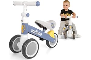 Cariboo Friends rowerek biegowy dla dzieci | od 1 roku życia z 3 kółkami | pierwszy rowerek dla 12-miesięcznych dzieci | rowerek biegowy bez pedałów dla chłopców/dziewczynek | waga 2,18 kg | do 25 kg (Granatowy)
