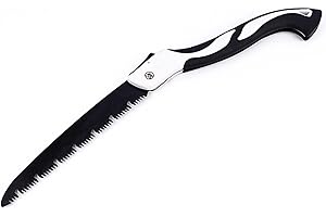 ZBJBINCH Folding Hand Saw Grinding Teeth on Three Sides Pruning Saw Curved Handle Jab Saw for Camping Hiking Survival Gardening Agriculture