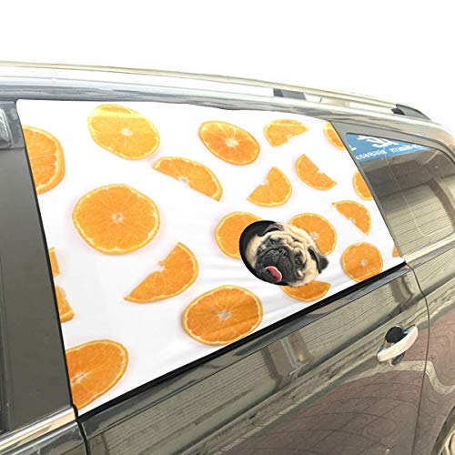 Preisvergleich Produktbild Rtosd Orange Slice Fruit Yummy Faltbarer Hund Sicherheit Auto Gedruckt Fenster Zaun Vorhang Barrieren Beschützer Für Baby Kind Einstellbar Flexible Sonnenschutzabdeckung Universal Fit Für SUV