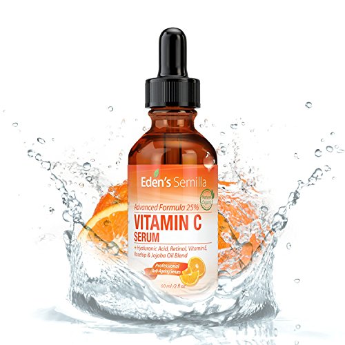 25% VITAMIN C SERUM 60ml – EINE LEISTUNGSSTARKE, HOCHENTWICKELTE FORMEL- Hyaluronsäure, Retinol, Vitamin E und eine Hagebutten – & Jojobölmischung. Das beste Anti-Aging Serum für das Gesicht- es fördert die natürliche Schutzbarriere der Haut, ersetzt verlorengegange Feuchtigkeit und reduziert dramatisch feine Linien und Fältchen. Eine natürliche Mischung an klinisch geprüften Inhaltsstoffen. Festerere, weichere gesünder aussehende Haut. - 6