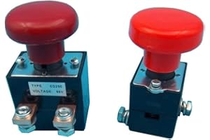 FZLFTWSY ED250B-1 250A ED125B-1 125A Interruptor de Parada de Emergencia Interruptores de Botón Pulsador de Cabeza de Seta Roja Reemplazo Para Carretillas Elevadoras Eléctrica Automóvil (ED250B-1（250A, 96V）)