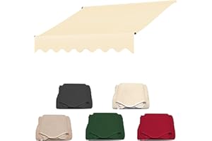 CYXOZ Ersatz Markisentuch Mehrere Größen Zur Auswahl Anthrazit Sonnenschutz Markisenbespannung Ersatzstoff Garten Geeignete Markisenrahmen-Maße Außenwohnbereichs Schatten Terrasse Veranda-Wit||2.5m