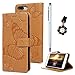 Produktbild iPhone 7 Plus Hülle Leder iPhone 8 Plus Wallet Flip Case Schutzhülle Tasche Handyhülle PU Brieftasche Bookstyle Schale Kartenfach Ständer Magnetisch Holster Etui Geprägter Schmetterling Orange