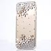 Produktbild iPhone 6 Hülle, Sense TE Strass [3D Handgefertigt] Diamant Serie Bling Schutz Handy Tasche Kristall Transparent Case Cover Hülle mit Retro Anti Staub Stecker - Blumen / Klar