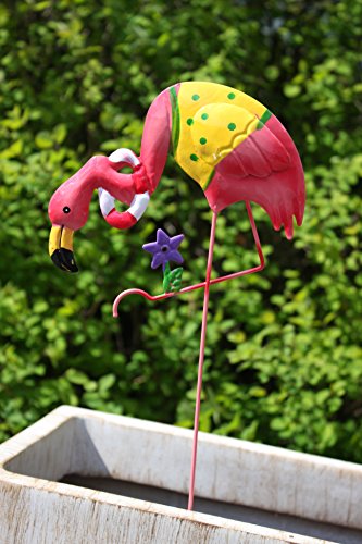 3er Set Flamingo Gartenstecker, Deko Garten aus Metall - 2