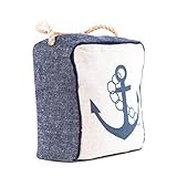 elbmöbel Türstopper Anker mit Kordel Leinen-Struktur Maritim 18 x 15 cm Doorstop Navy blue