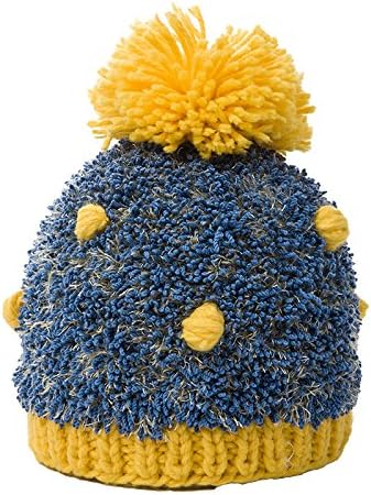 YangR*Knitted Hats Winter Caps children tide the lint-free berets thick warm color knitting Sets the spell checker head cap , Yellow