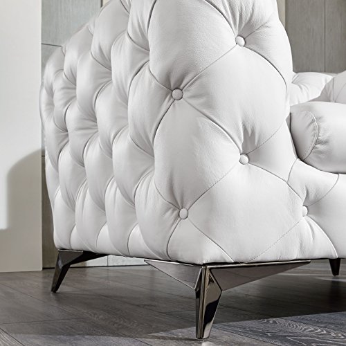 Moebella Designer Leder Chesterfield Sofagarnitur 3-2-1 Big-Emma weiß