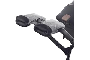 JANE Jané Manoplas para Carrito y Silla de Paseo con Forro Polar Interior, Adaptable tanto a Manillar Abierto como Cerrado, Gris