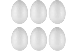 PRETYZOOM 50PCS 6cm Foam Eggs for DIY Easter Crafts, White Polystyrene Eggs for Kids Painting, Home and School Decorations