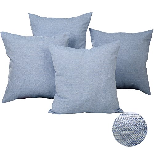 Deconovo 4er Pack Kissenbezüge Sofakissenbezug Kissenbezug Kissenhülle Hellblau 40x40 cm