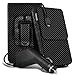 Produktbild N4U Online - Microsoft Lumia 550 Premium Karbonfaser Tasche Gürtel Holster Schutzhülle & Auto Ladegerät