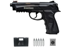 Ecommur. Bruni 306 Sport CN-814 (118 m/s)| Pistola de perdigones (Bolas BB's de Acero) de Aire comprimido semiautomática 4,5mm + maletín + balines y CO2