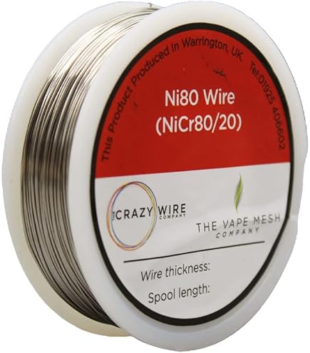 Nichrome 80 Wire Resistance Wire 100ft (30m) Spool 22-32G AWG (22G) :  Amazon.co.uk: DIY & Tools