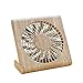 Produktbild aiyvi Faltbar Holzmaserung Tischventilator Tragbar Mini Silent Elektrischer Lüfter USB-Ladege,3-Stufiger Wind Einstellbar (13,9x2x22cm, C-Beige)