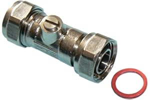 HEP BRINGING YOUR SPACE TO LIFE hep® 15mm Service Valve Straight 1/2" Inc. Washer Chrome Isolation Valve