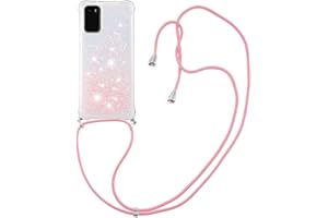 MRSTER Lanyard - Funda para Samsung S10e, Bling líquida con Purpurina de Silicona antigolpes, Kawaii, Funda con Cordaje para Samsung Galaxy S10e. LP Star Pink