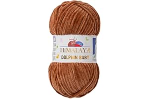 BAYMAX Himalaya Dolphin Baby Yarn Each Skein 100gr 120m Super Bulky Yarn for Knitting&Crocheting Ideal for Cardigans Shawls Blankets Hats and Home Textiles (1, 80337 Dark SAFRANE)