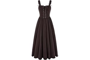 SCARLET DARKNESS Women's Renaissance Corset Dress Sleeveless Lace up A-Line Maxi Dresses