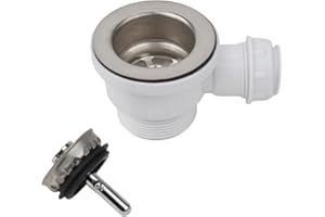 ZYWUOY Sink Waste, Stainless Steel 70mm PP Flange Fits Sink Mini Basket Strainer Waste Kit for Kitchen Bathroom Basin