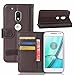 Produktbild 100% Kalbsleder Motorola Moto G4 Play Hülle,Frlife | Bookstyle Handyhülle Premium PU-Leder klapptasche Case Brieftasche Etui Schutz Hülle für Motorola Moto G4 Play(5 Zoll) Braun
