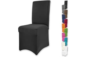 Gräfenstayn Fundas para sillas elásticas Henry - respaldos Redondos y angulares - Ajuste bi-elástico con Sello Oeko-Tex Standard 100: "Confianza Verificada (Negro)