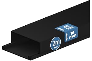 EDO Kabelkanal 40x16 mm Mörk Antracit 2m - Kabelränna PVC med Snäpplock