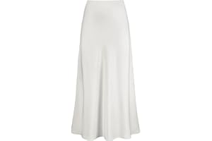 Genfien Falda Larga de Satén para Mujer Faldas para Mujer Cintura Alta Elegante Falda de Seda con Cremallera Faldas de Fiesta Verano