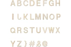 Lotsdonxia 180 Pcs Unfinished Wooden Letters and Numbers Set - Capital Alphabet Craft Kit for Kids' Learning, DIY Home Decor, Scrabble and Painting with Storage Box