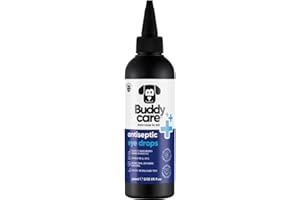 Buddycare Dog Eye Drops for Infection (60ml) Vet Approved Lick-Safe Formula for Dogs & Cats to Provide Soothing to Irritated, Itchy Watery Eyes - Antibacterial, Antifungal & Antiviral Formula