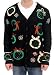 Produktbild TV Store Ugly Erwachsene Christmas Sweater Wreath schwarz Cardigan Vest With Flashing Lights (XX-Large)
