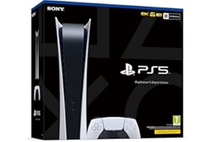 Sony PlayStation 5 Digital Edition, PS5 avec 1 Manette Sans Fil DualSense, Couleur : Blanche - Import