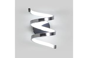 Aiskdan Aplique Pared Interior LED, 19W Lámpara de Pared en espiral creativa, Apliques de Pared LED de aluminio y metal, Apto para sala de estar, Sala de estudio, Dormitorio, Luz blanca 6000K
