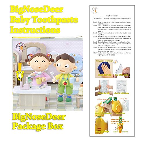 Baby-Zahnbürste-Spender, scherzt Hände frei Zahnpasta-Spender BigNoseDeer Kinder automatisches Karikatur-nettes Tier-Zahnpasta-Squeezer-gutes Geschenk（Tiger） - 6