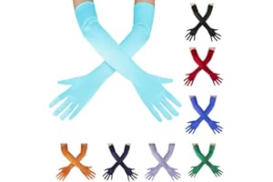 OWITER Long Elbow Gloves Bride Satin Gloves 1920s Opera Evening Party Dance Prom Gloves