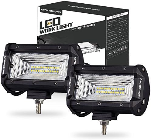 LED light Pods, Offroad Town 2 pcs 144w LED Light Bar OSRAM Flood Beam Fog Lights Waterproof Driving Light for Off road, UTV, Truck, ATV, SUV, Jeep, 3 Years Warranty