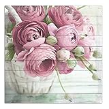 Maße: ca. 50x50 cm Cuadros Lifestyle Wandbild aus Holz  Holzbild  Shabby-Look  Landhaus  Rosen  Vintage  Geschenk, Größe:ca. 50x50 cm