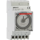 VEMER VP882500 ARVO-D - Electromechanical Time Timer, Switch with Daily Programming, DIN Rail Installation, Light Grey